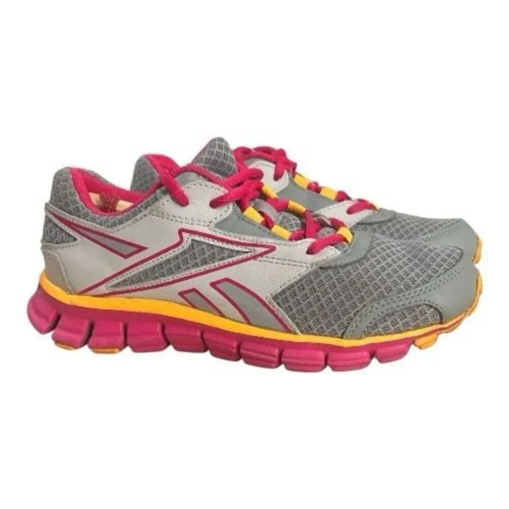 Reebok Smoothflex Women Grey Pink Sneaker Shoes Size 4 Athletic Running Jogging